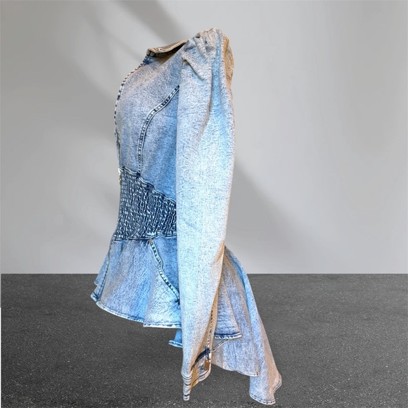 Victorian stretch denim steampunk tailcoat jacket size medium - Picture 3 of 8